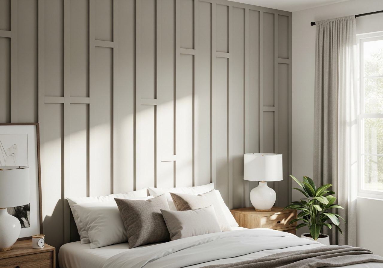 Board and batten accent wall feature — the kind of work that earns backlinks and referrals