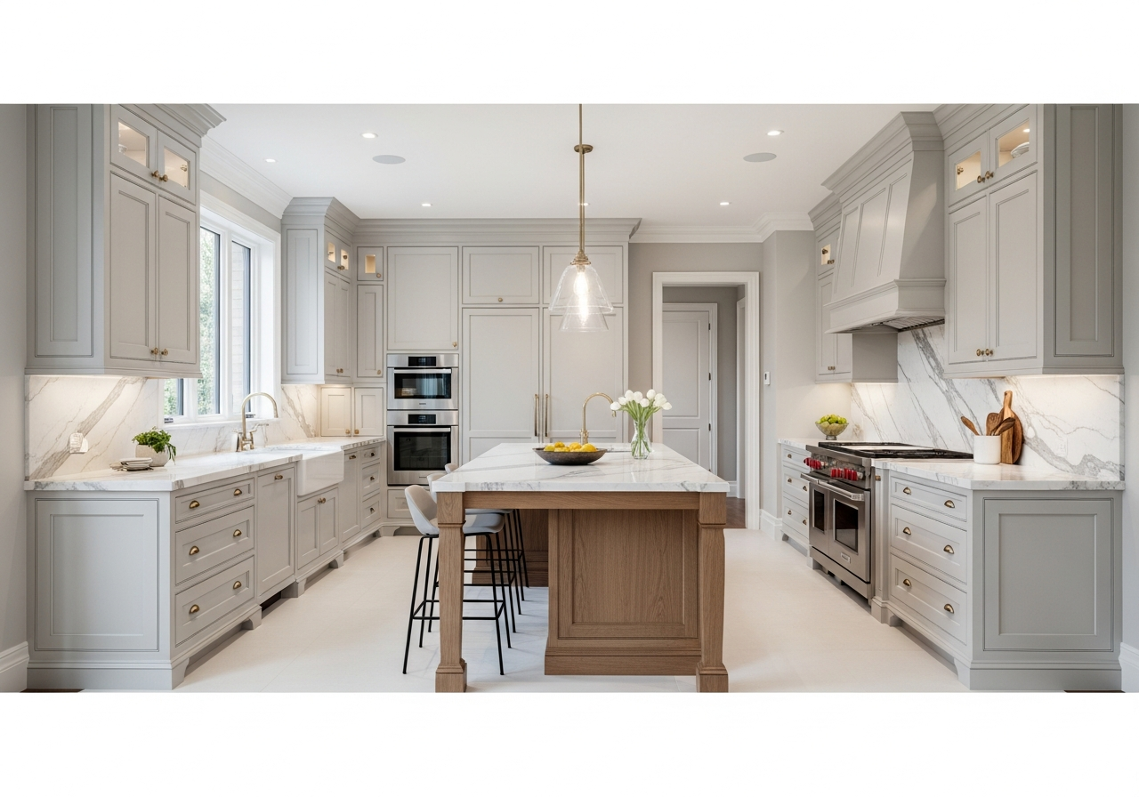 Custom kitchen cabinet installation by finishing carpenter showing the quality that drives referrals and reviews